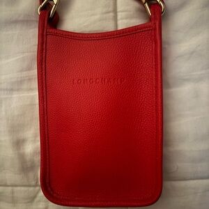 Longchamp Red Crossbody Phone Bag